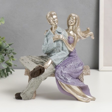 Polystone souvenir "Lovers on benches" 22.5x19x11 cm