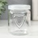 Bank for suppositories glass with a “heart” lid is a transparent 150 ml 6x6x8 cm