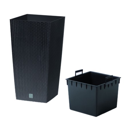 Kashpo Rato Square, 2 subjects: internal and outer capacitance, 21 and 49 l, black color-1