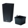 Kashpo Rato Square, 2 subjects: internal and outer capacitance, 21 and 49 l, black color
