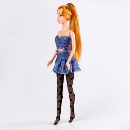 Pantyhose for the doll "hearts", black color-1