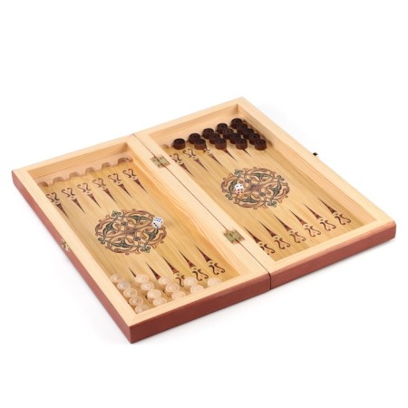 Board game 3 in 1 "Gzhel": chess, backgammon, checkers, wood 40 x 40 cm-5