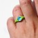 Ring "Montrustrik" with horns, the color is green, dimensionless