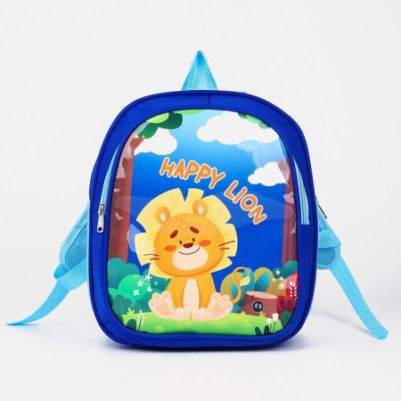 Baby backpack on lightning, 3 outer pockets, blue color-2