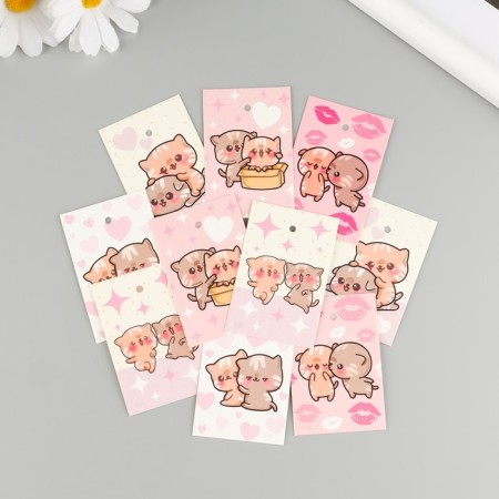 Cardboard "kittens" set 10 pcs (5 types) 4x6 cm-1