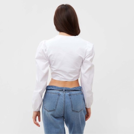 Women's shortened shirt MIST Summer Time, size 42, white-4