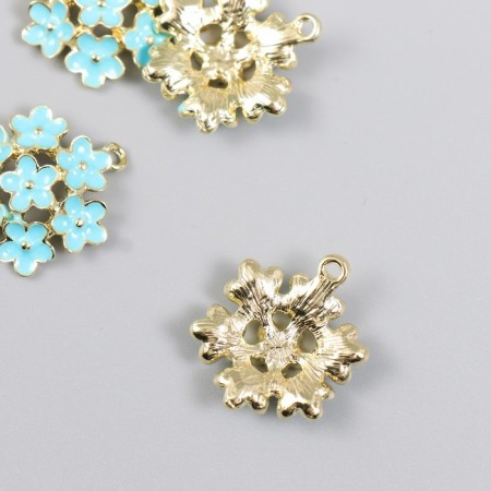 Decor for creativity Metal, enamel "Circle from forget -me -nots" 2.2x2.4 cm-1