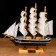 Souvenir small “Kovda” souvenir ship, black with white stripes, white sails, 5.5 × 24 × 22 cm