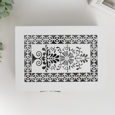 Casket tree with divisions "White openwork patterns" 17x24x7 cm mix-2