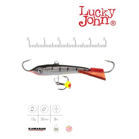 Balancir Lucky John Classic 5 + tee, 5 cm, color 12hrt blister-1