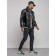 Eco -leather jacket men, size 52, black color