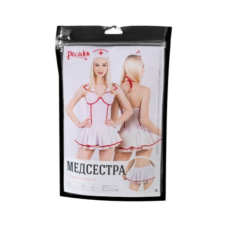 The lower part of the nurse, Pecado BDSM, skirt, white-red, 44-46-5