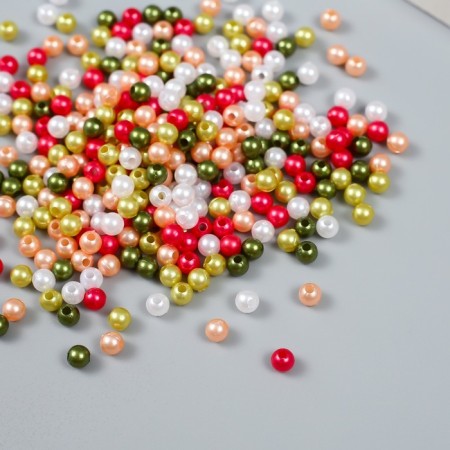 Beads for creativity plastic "New Year colors" set 20 g d = 0.5 cm-1