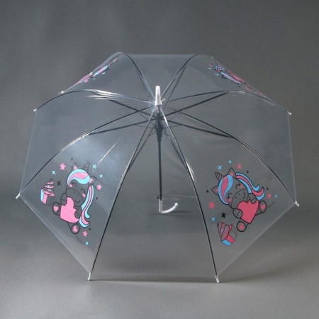 Umbrella children's "Unicorn" semi -automatic transparent, d = 90cm-3