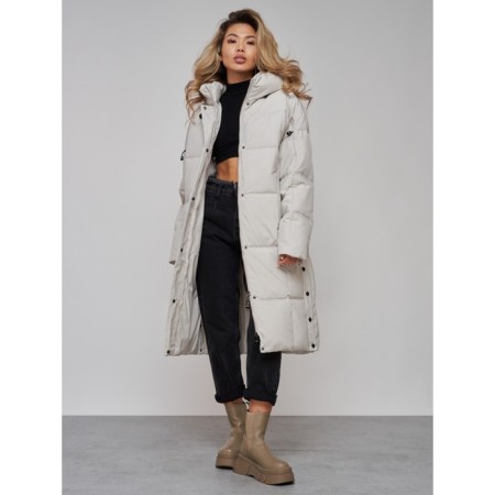 Coat insulated winter female, size 50, light-gray color-18