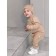 Children's overalls with a fashion cap, height 62 cm, beige color
