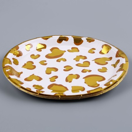 Paper plate "Golden Hearts", in a set of 6 pcs.-1