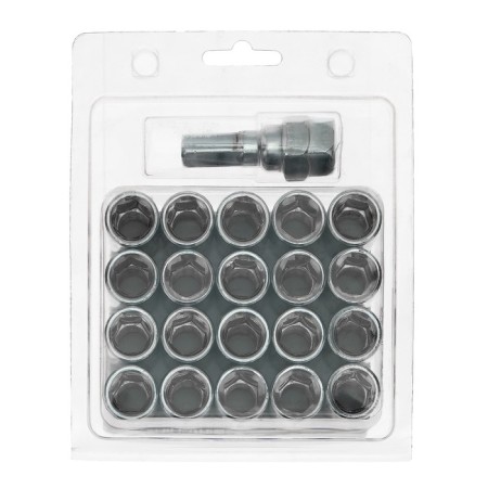 Wheel nuts M12x1.25, L = 32 mm, under the hexagon, cone, 20 pcs. + key, chrome, jn-302-3