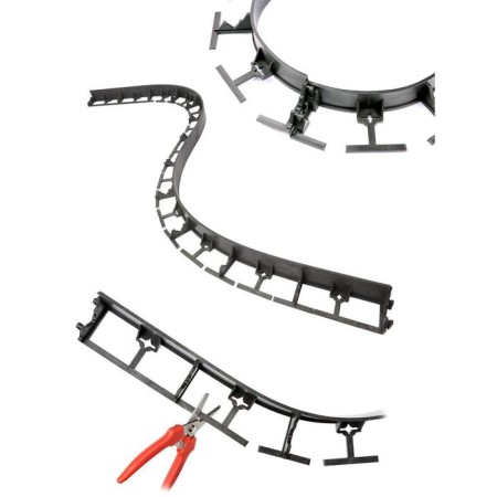 The border is garden, plastic, h = 78 mm, 8 m, 32 pegs, "geoplastboard"-2