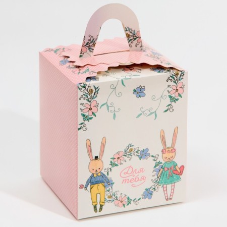 Capcake box, confectionery packaging, 1 cell "for you", 9 x 9 x 11 cm-2