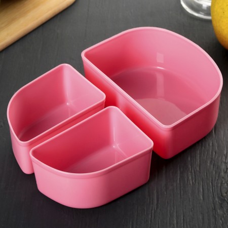 Lunch-Box Plastic "Practicality", 3 compartments, with removable cells, 18.5 × 14 × 7 cm, color mix-6