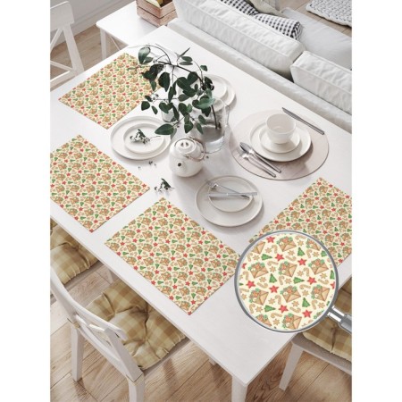 A set of napkins for setting the Christmas postcard, rectangular, size 32x46 cm, 4 pcs-1
