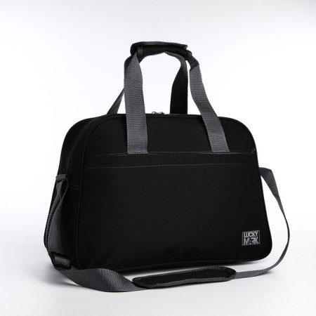 Sports bag with lightning, external pocket, long belt, black/gray color