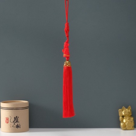 Plastic suspension, textile "Elder" red 2.2x4.5x33 cm-1