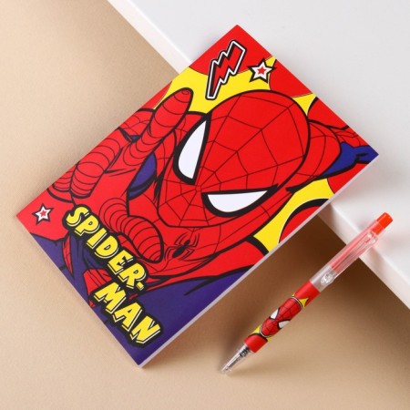Chancellery set, notebook A6, pen, stickers, spider-man-6