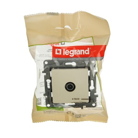 The socket TV Legrand Etika 672351, single, hidden, 2DB, type "Zvezda", ivory-2