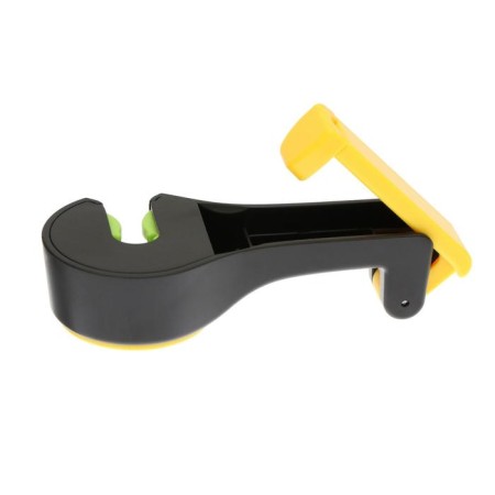 Torso-chuckle, on a headrest with a phone holder-3