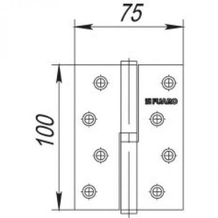 Removable loop 413/BL-4 100x75x2.5 CP Right, right, color chromium-1
