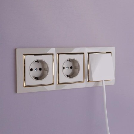 Frame for 3 posts WL03-FRAME-03-VORY-GD, color gold, ivory-2