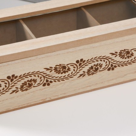 Casket tree with divisions "Flower pattern" 24x9.8x7 cm-1