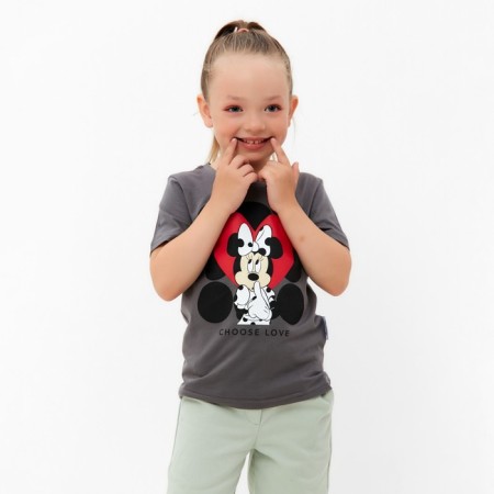 Children's T-shirt "Choose Love" Minnie Mouse, height 86-92, gray-4