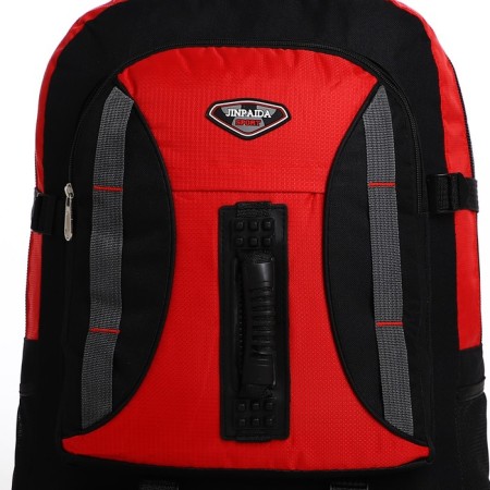 Tourist backpack on lightning, 4 external pockets, red/black color-4