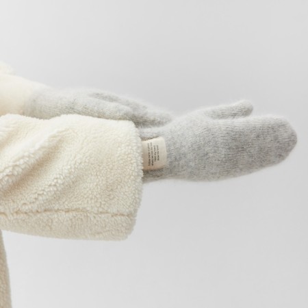 Women's mittens MIST with rabbit wool, rr 22 cm, col. grey-4