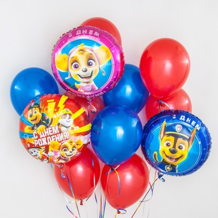 Foil ball 18 "Puppy patrol. Friendly team", Circle, Red-2