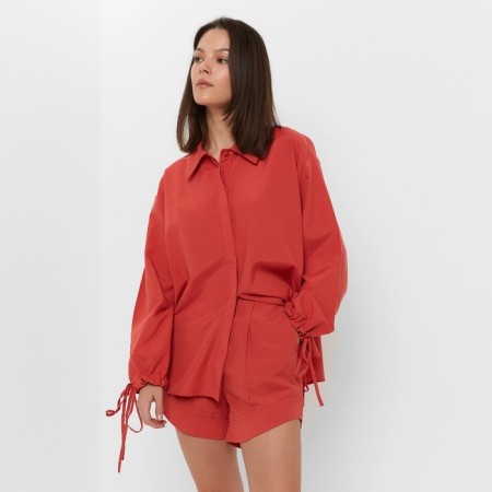 Women's costume (blouse, shorts) minku: casual collection color red, size 48