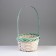 Wicker basket (bamboo), 17 x 9 x 30cm, white-green