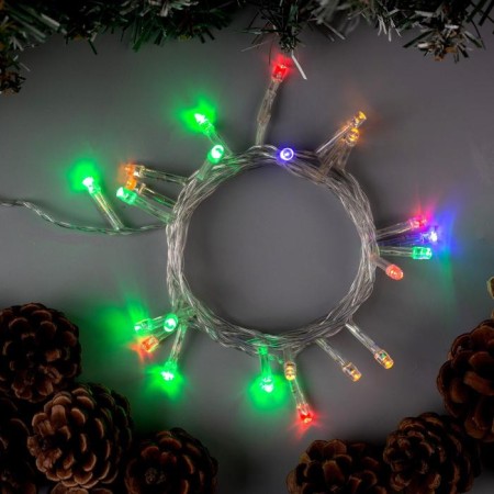 Garland “thread” 2.5 m, IP20, transparent thread, 25 LED, glow RG/RB, flashing, 220 V
