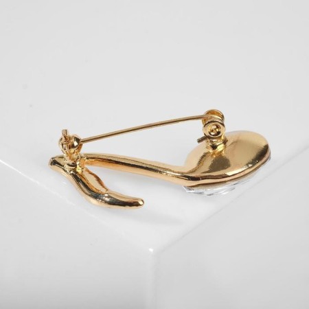 Brooch "Note" from the symphony, the color is white in gold-1