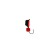Mormyshka column black, red abdomen + cube gran red, weight 1.7 g