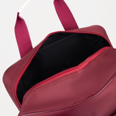 Board Road on a zipper, an outer pocket, a suitcase holder, burgundy/white color-2