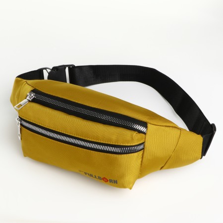 Lightning waist bag, 2 outer pockets, yellow color