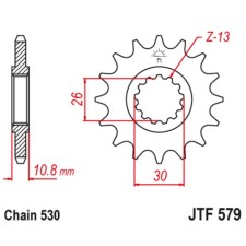 Star host JT SPROCKETS JTF579-17, chain 530, 17 teeth
