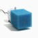 Rectangular sponge for filter No. 10, coarse, 10 x 10 x 14 cm, blue