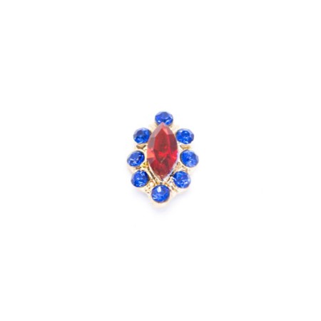 Metal fittings Pole "red", with sapphires, 4 pcs