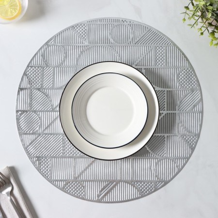 A set of serving napkins on the table “Burleske”, 4 pcs, d = 38 cm, silver color-7