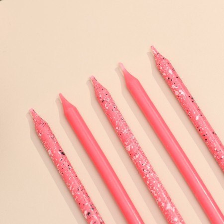 Candles for the cake "Brilliant party", 6 pcs, pink, high-2